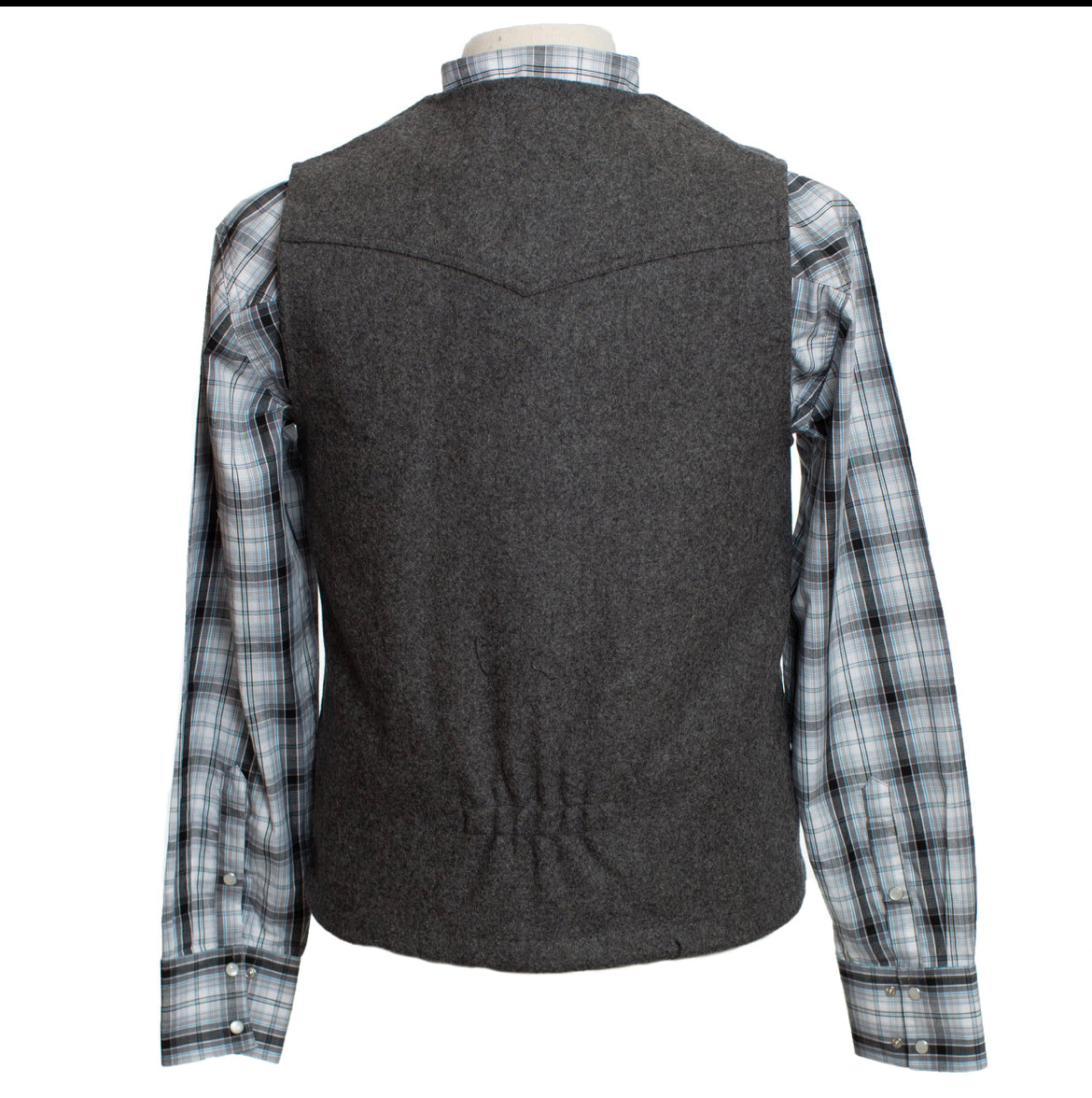 Wyoming Traders Mens Charcoal Buckaroo Wool Vest