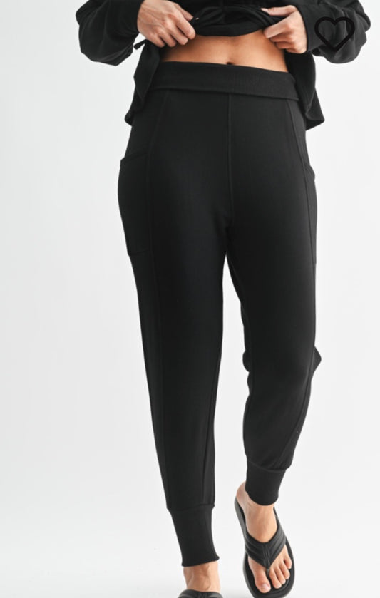 Mono b DROP CROTCH FOLDOVER JOGGER PANTS