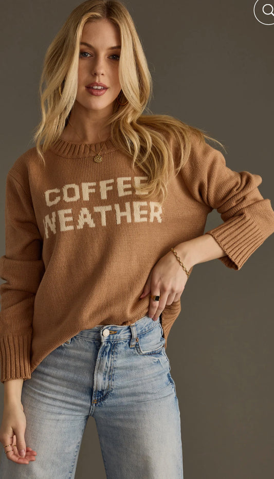 COFFEE WEATHER SWEATER - LIGHT BROWN