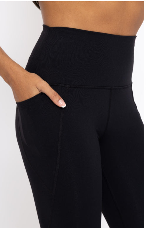 MONO B TAPERED BAND ESSENTIAL SOLID HIGHWAIST LEGGINGS