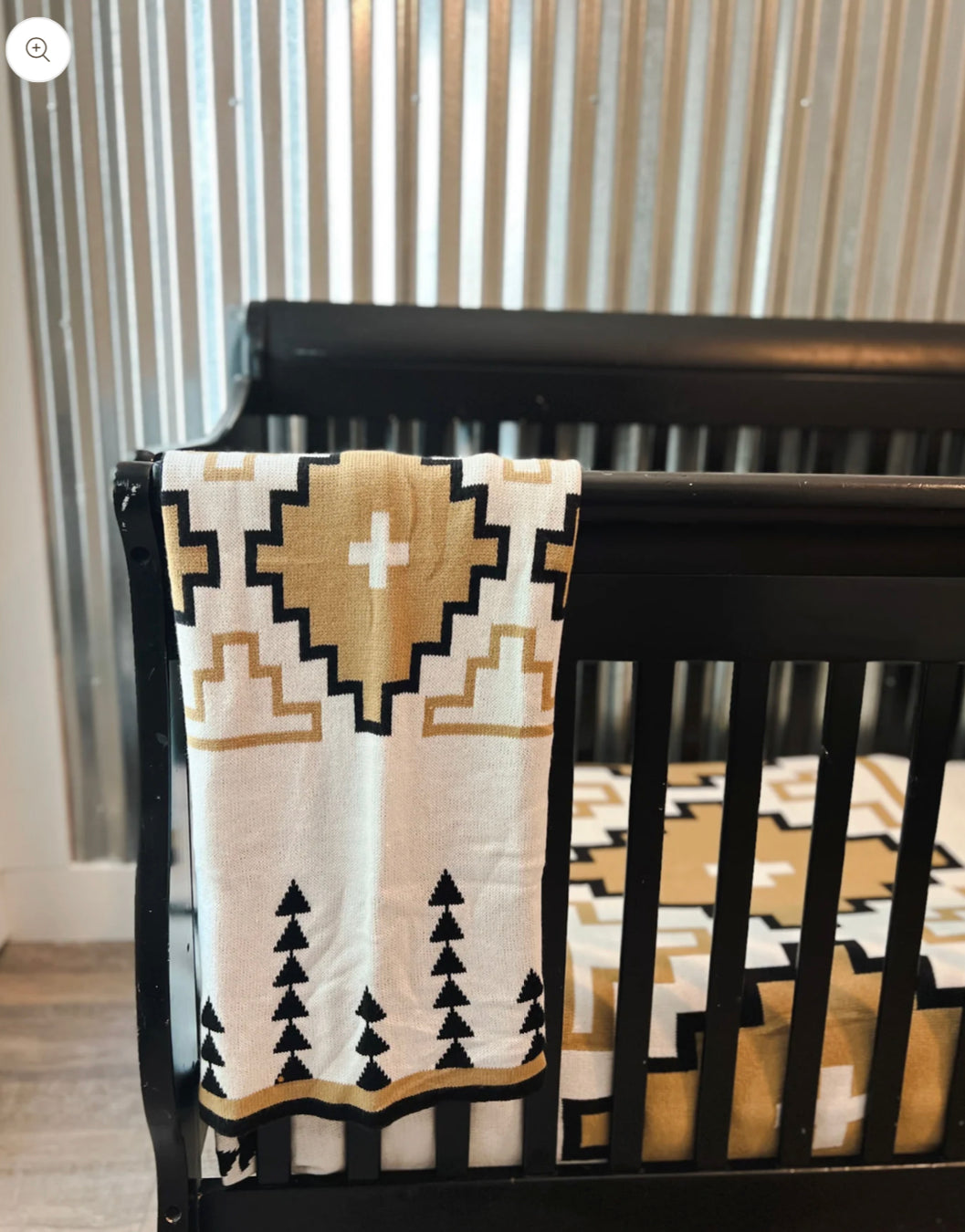 BABY MARFA BLANKET- Black, White, Tan - 30" x 40"