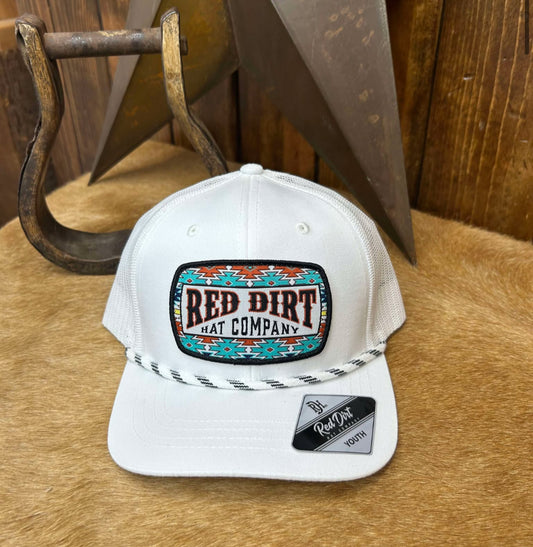YOUTH- Boss Hogg-White/white-multi Rope 6 Panel
