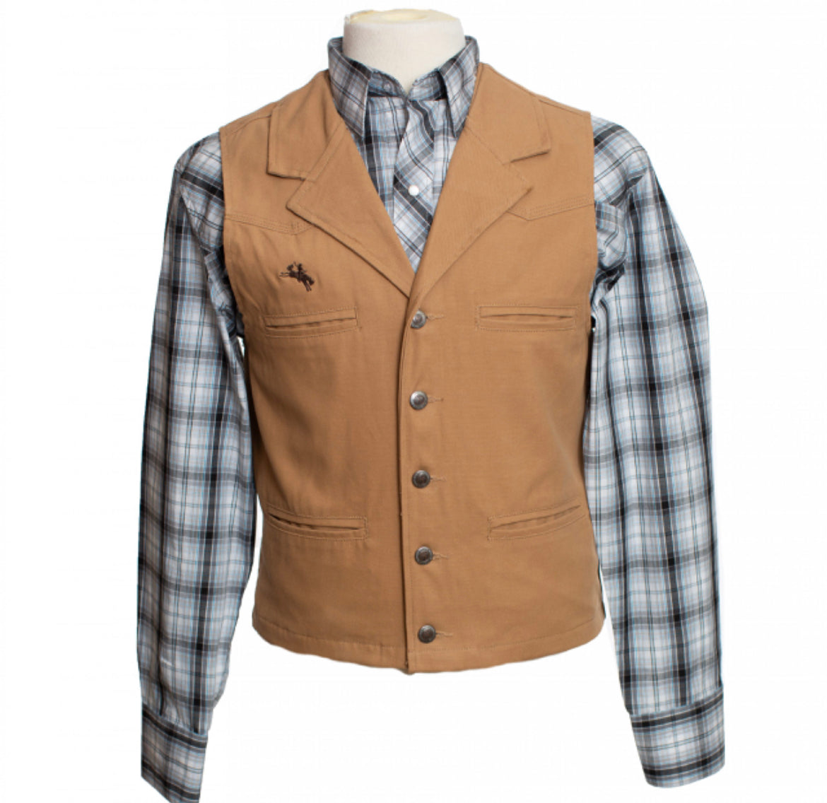 Wyoming Traders Men’s Bronco Canvas Tan Vest