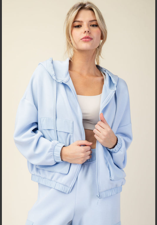 RAE MODE MODAL POLY SPAN SCUBA POCKET HOODIE JACKET