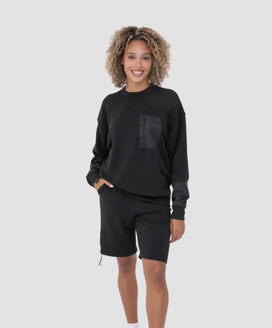 Mono B Butter Soft Crewneck Pullover with Pocket