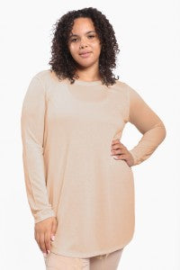 CURVY Long Sleeve Flow Top w/ Side Slits multiple colors