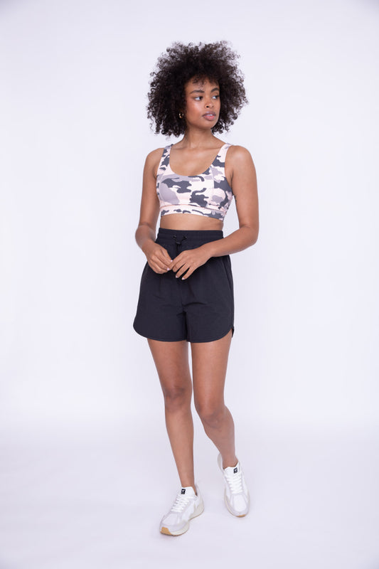 Melange/charcoal Athletic Shorts with waist band and pocket