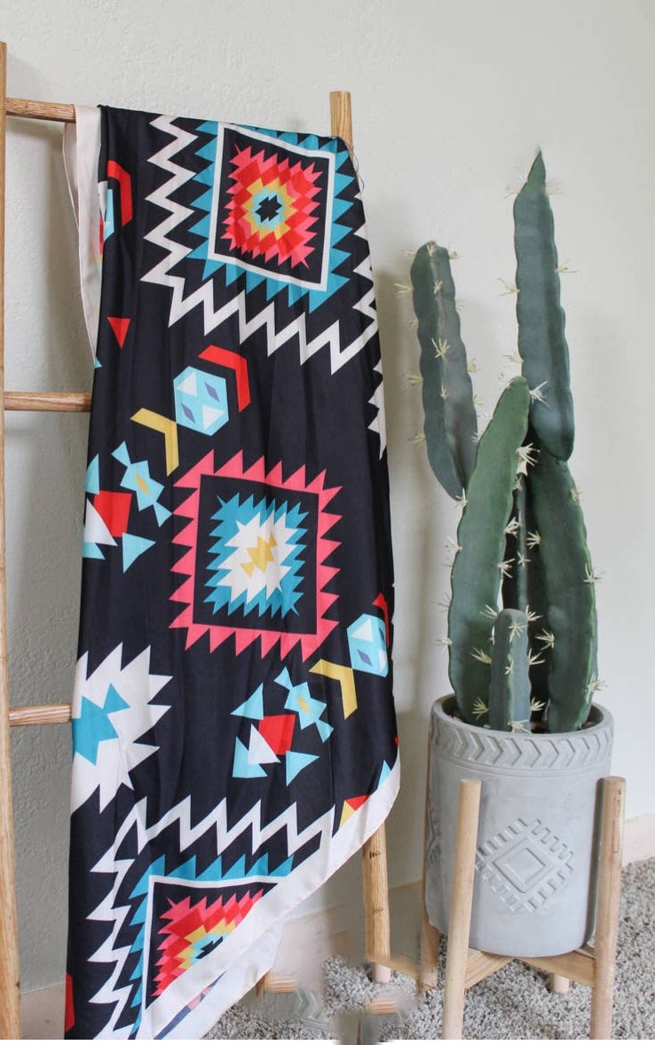 Kickapoo Wild Rag Black Base Aztec