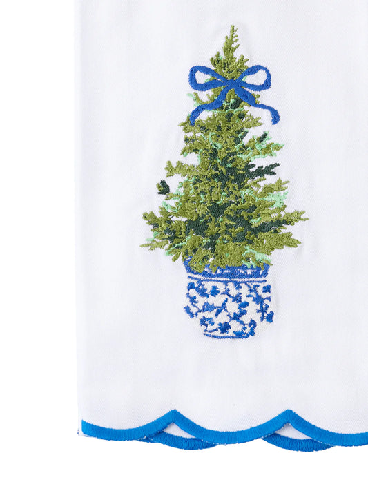 Mary Square Tea Towel | Embroidered Fancy + Festive