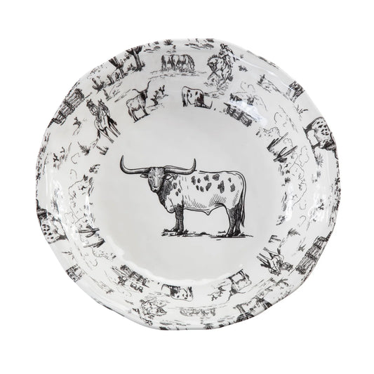 MELAMINE WESTERN RANCH LIFE SERVING BOWL