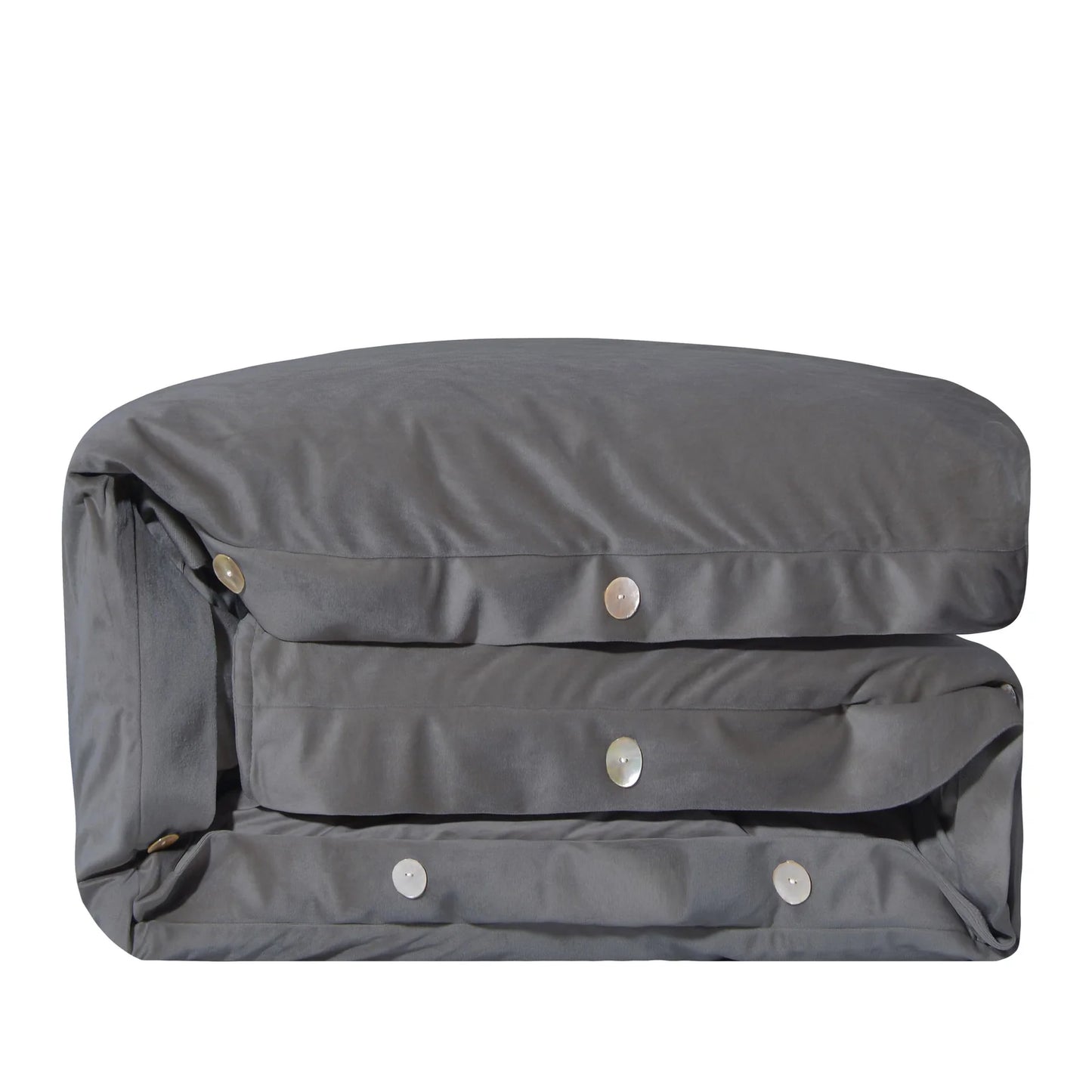 Gray velvet duvet cover super Queen