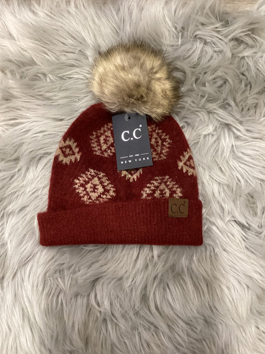 Burgundy Bennie with PomPom