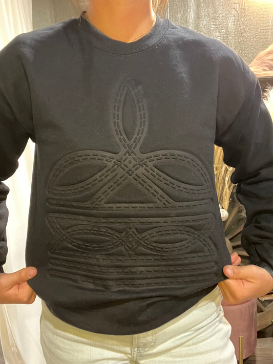 Sweatshirt with Embossed Bootstitch