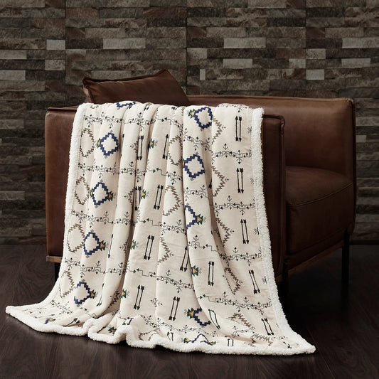 Indigo Hill by HiEnd Arrow campfire Sherpa Throw Blanket