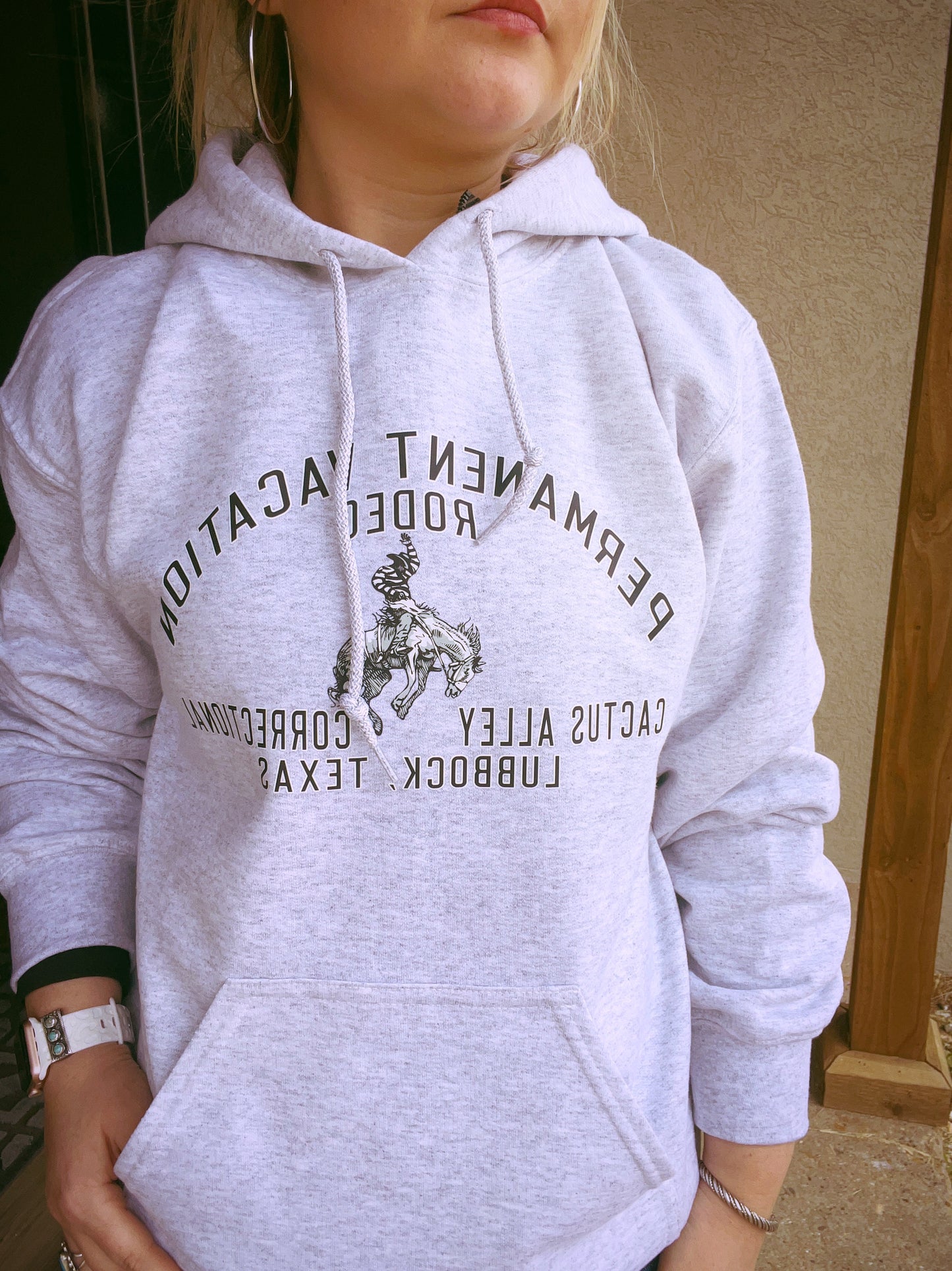 Permanent Vacation- Ash Grey Adult Hoodie