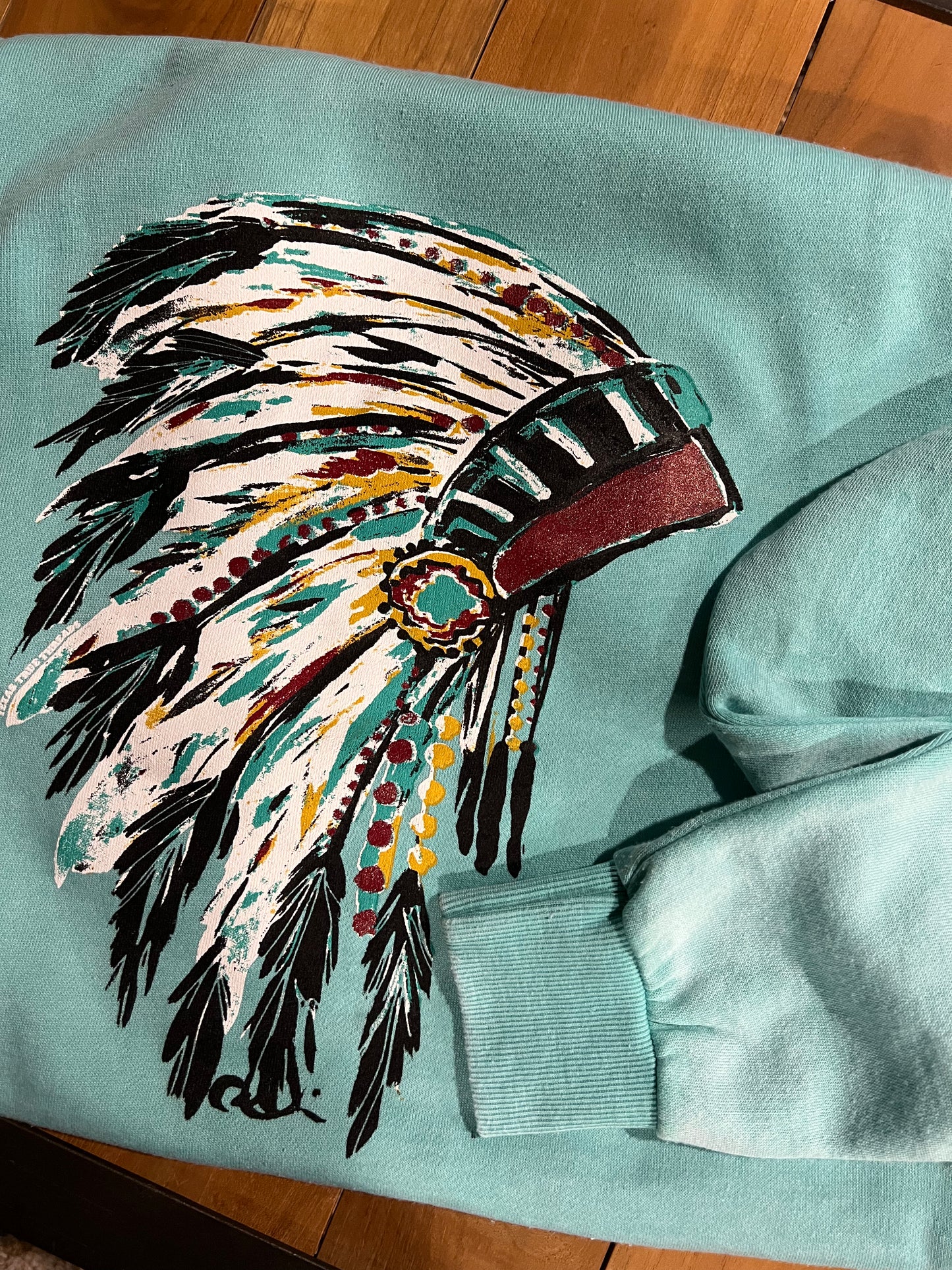 Turquoises Chief  sweatshirt Texas true