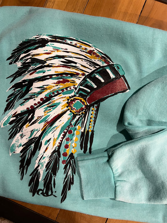 Turquoises Chief  sweatshirt Texas true