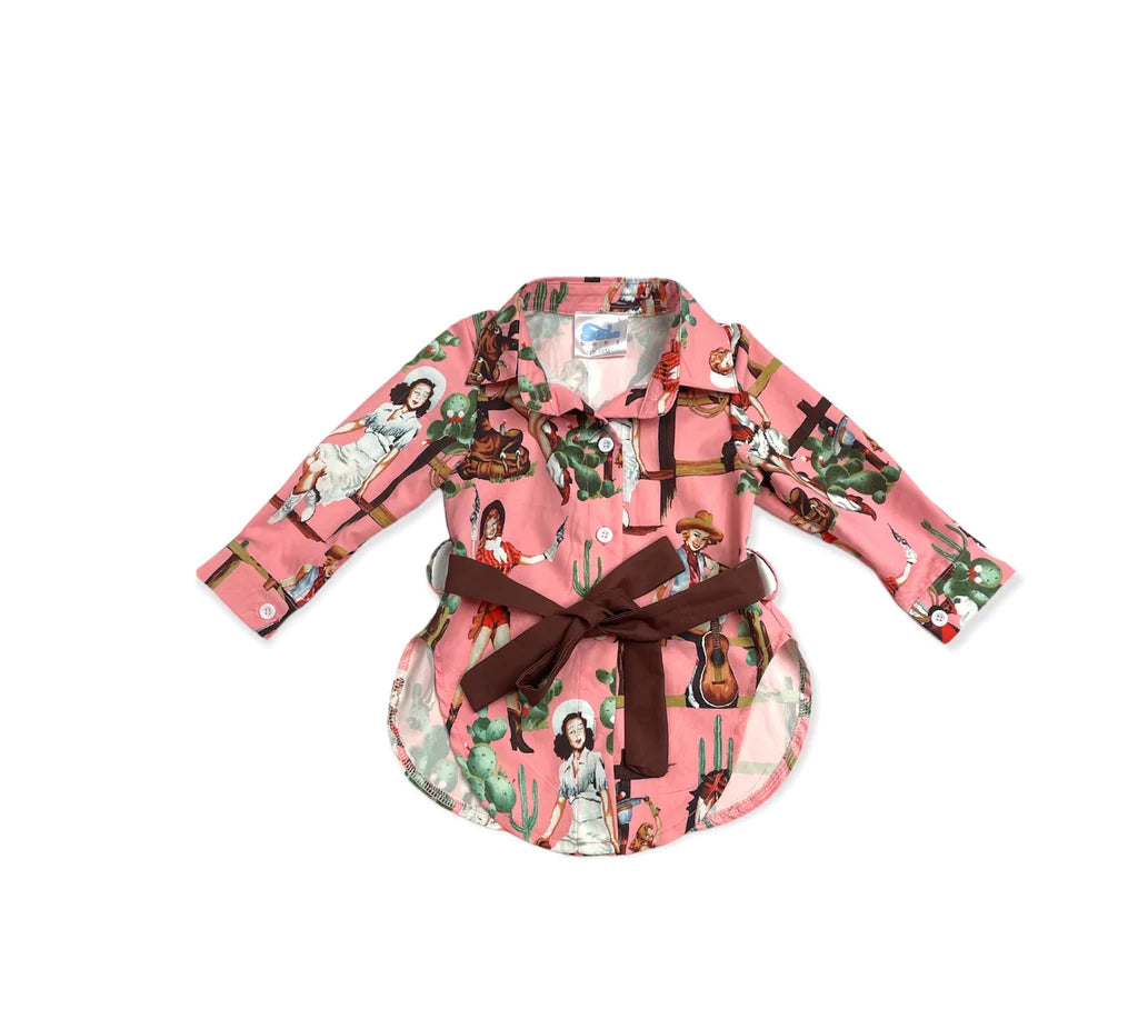 Wild West Button Up Dress 4T