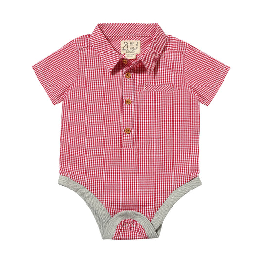 Me & Henry London Checkered HELFORD MICRO PLAID WOVEN ONESIE