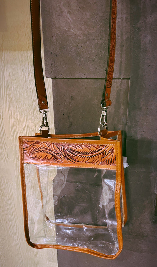 Clear tooled leather purse by American Darling