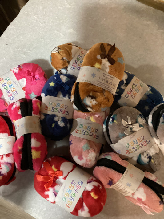 Fuzzy Kids Unicorn Slippers