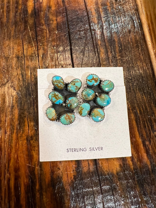 6 stone ￼ authentic turquoise earrings