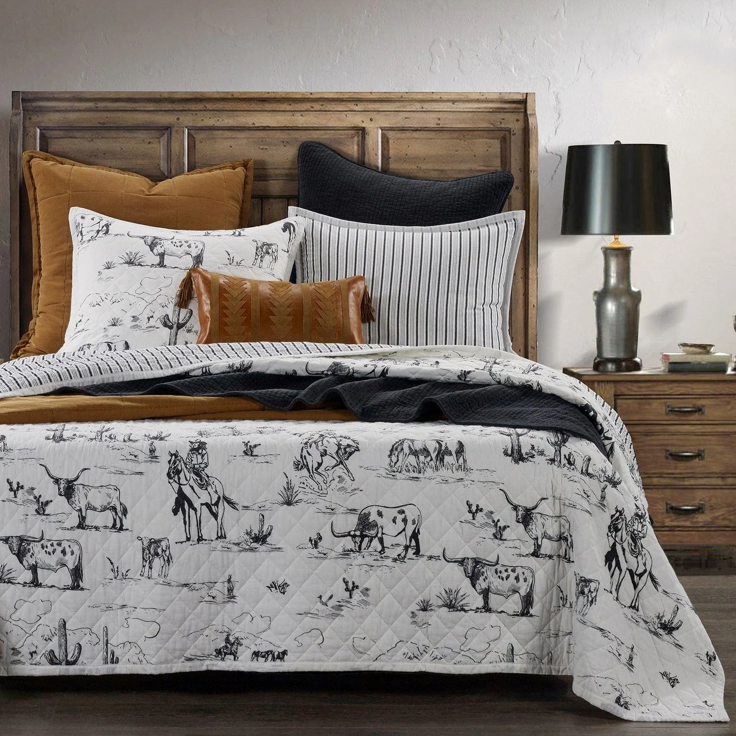 RANCH LIFE PRINTED REVERSIBLE QUILT SET