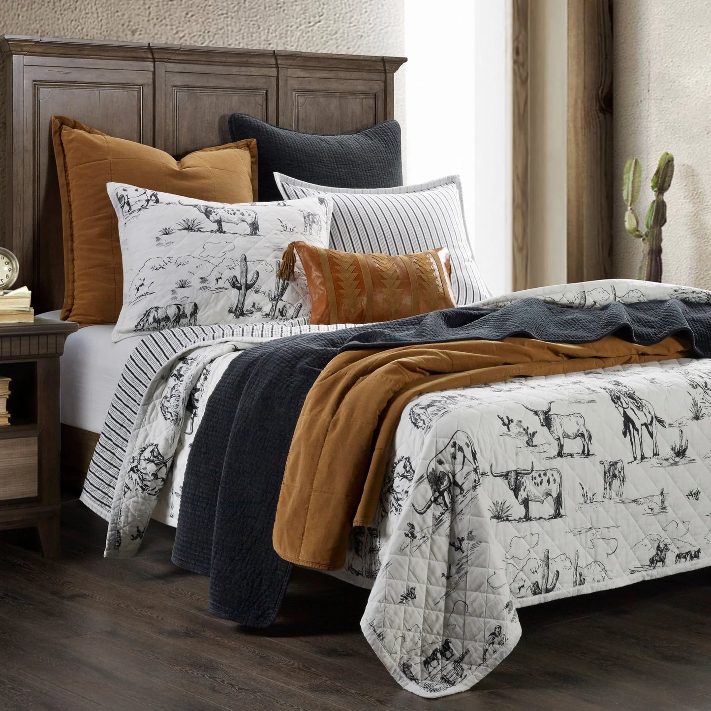 RANCH LIFE PRINTED REVERSIBLE QUILT SET