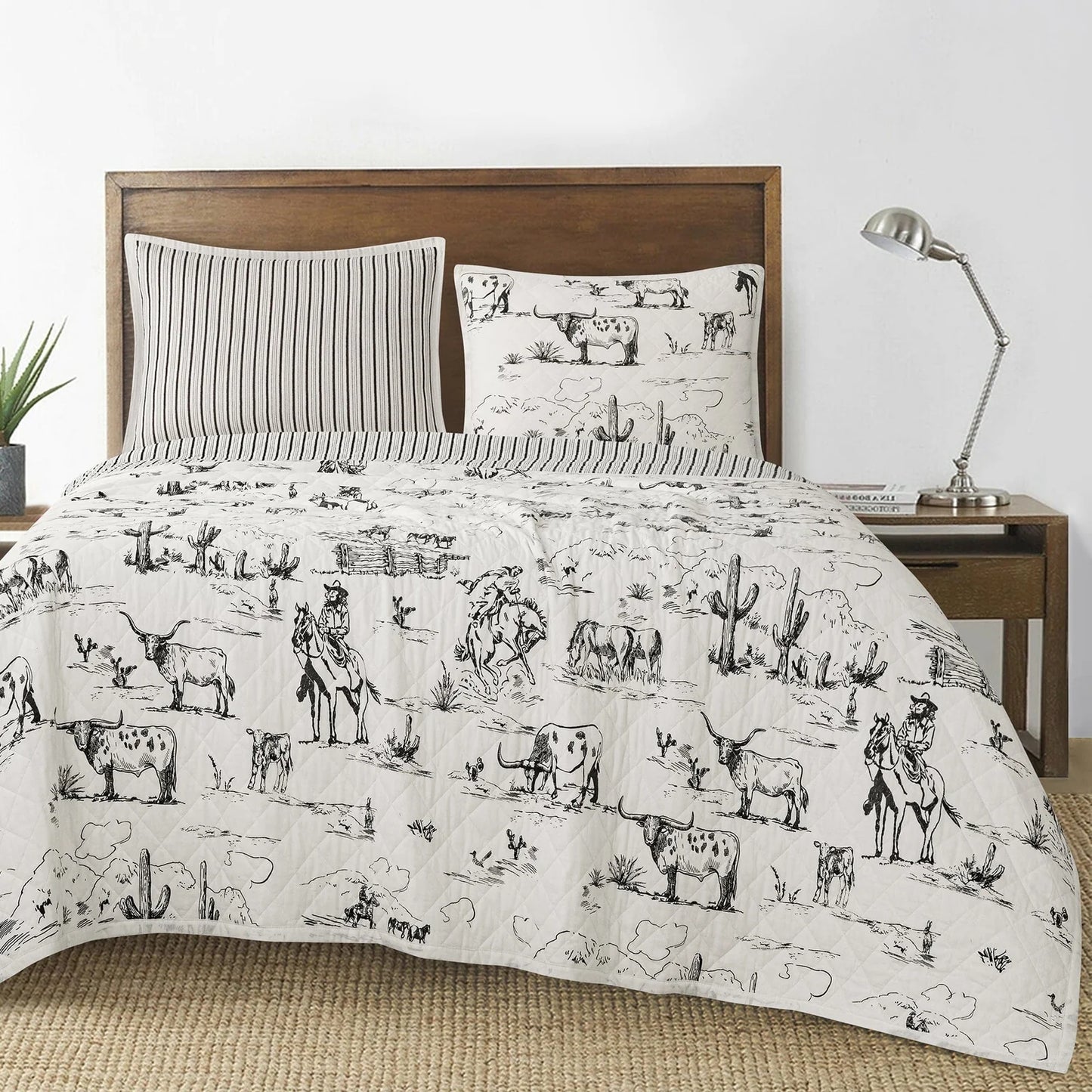 RANCH LIFE PRINTED REVERSIBLE QUILT SET