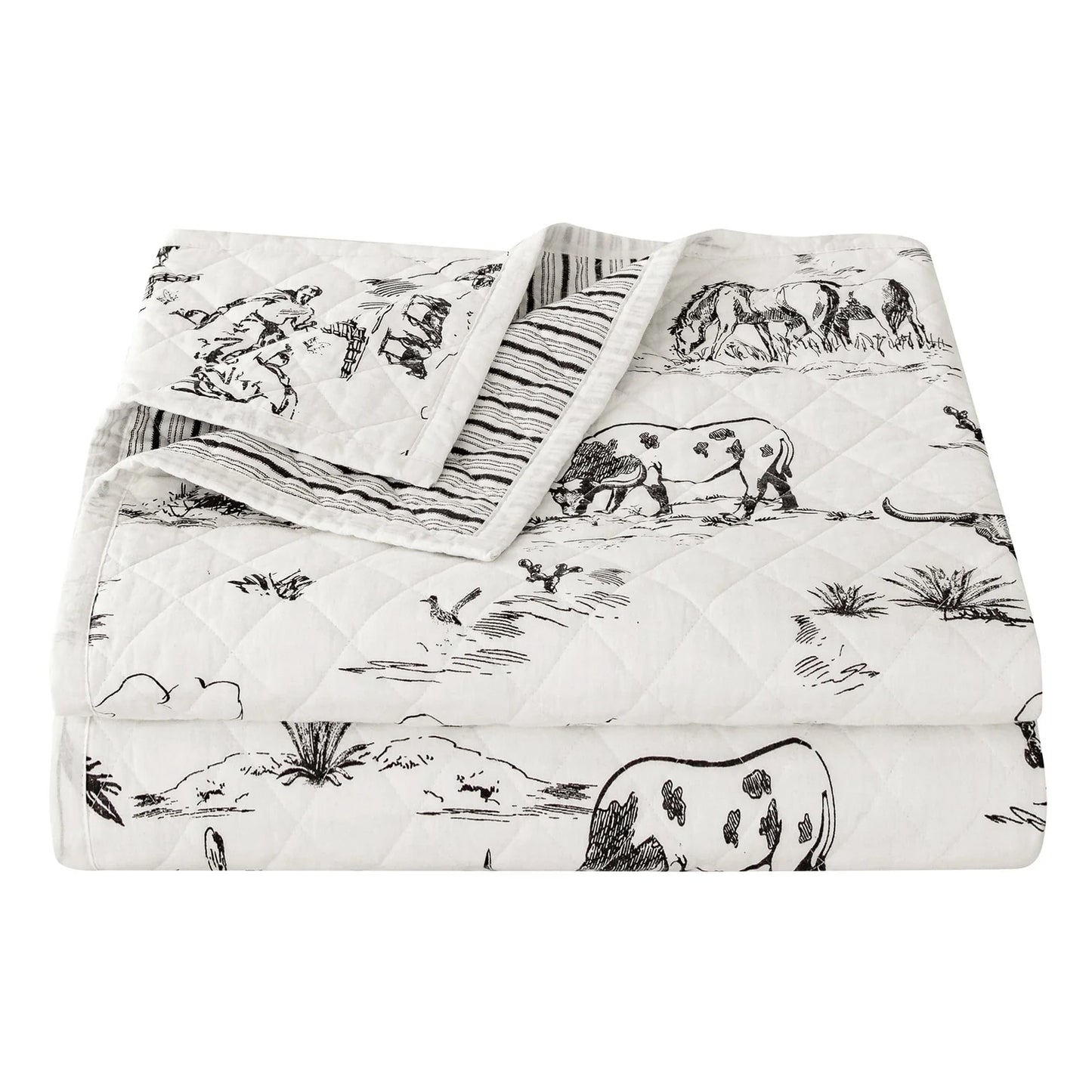 RANCH LIFE PRINTED REVERSIBLE QUILT SET