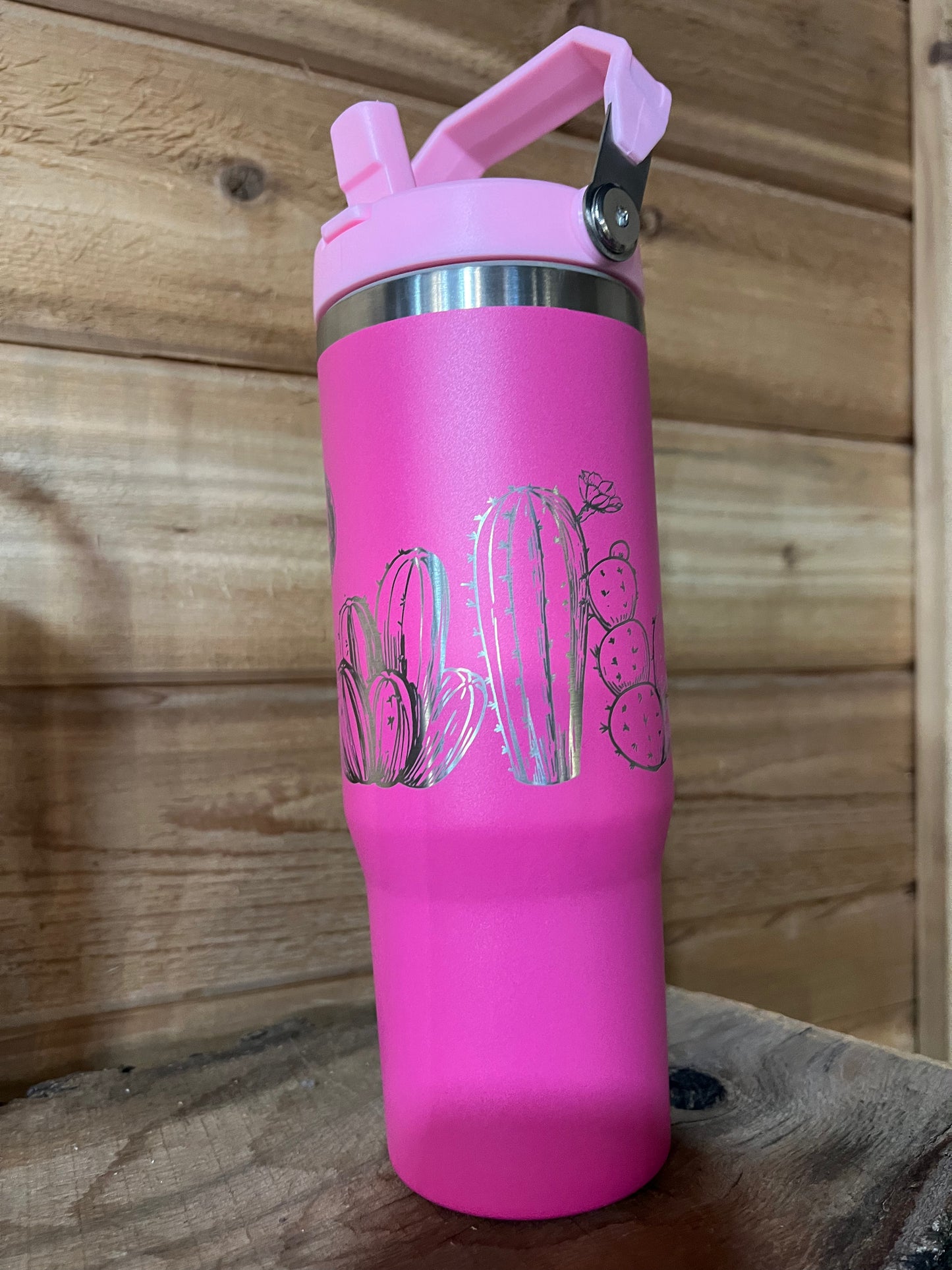 Stainless Engraved Tumbler with Handle