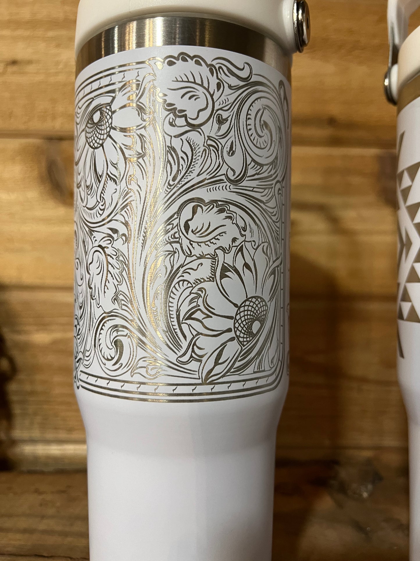 Stainless Engraved Tumbler with Handle