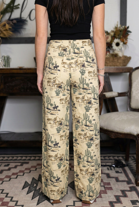 Original Cowboy Printed Cropped Jeans