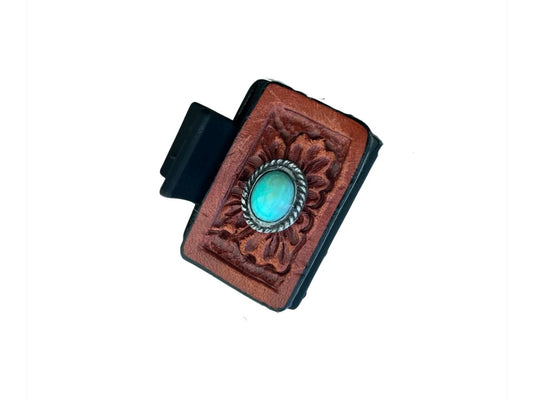 Alamo Saddlery Tooled Leather Claw Clips - Mini