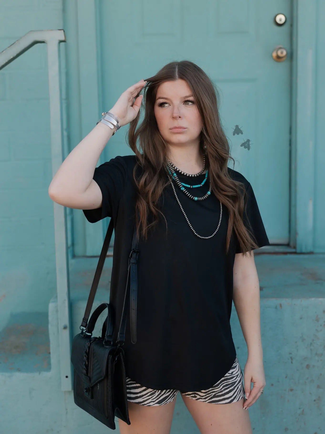 2Fly Swanky Leather Top *Midnight