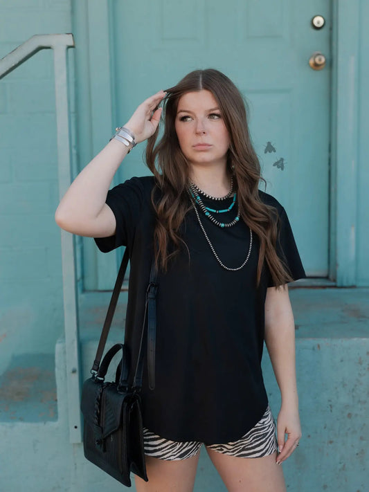 2Fly Swanky Leather Top *Midnight