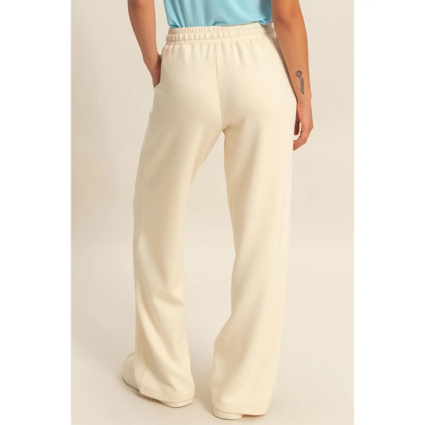 Elastic Waist Wide-Leg Pants
