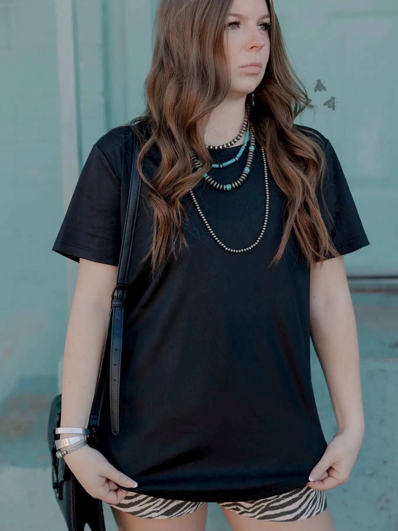 2Fly Swanky Leather Top *Midnight