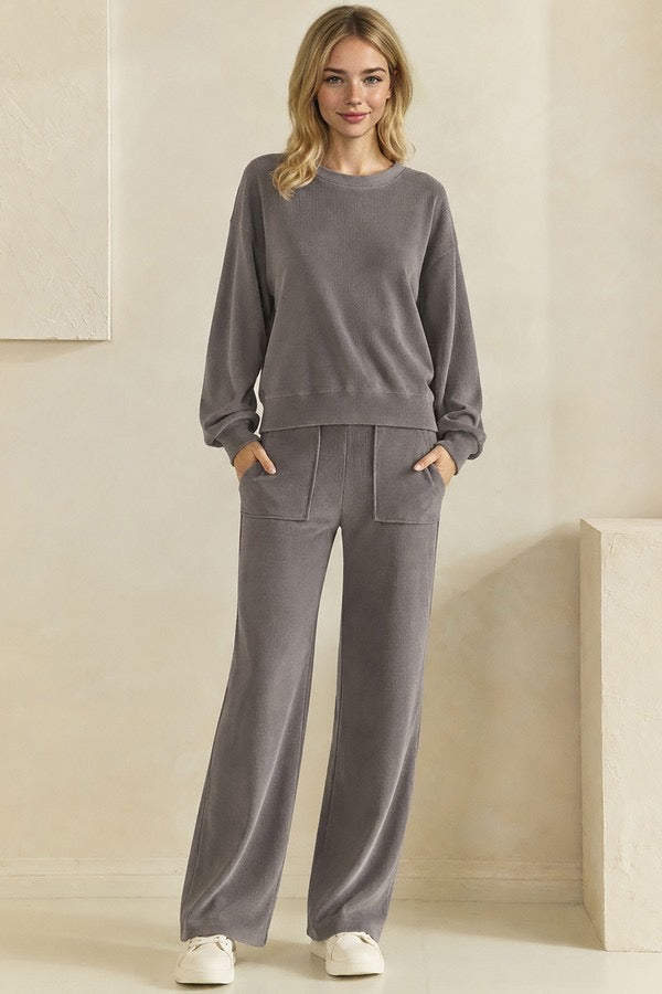 LY Women’s Wide-Leg Corduroy Pants