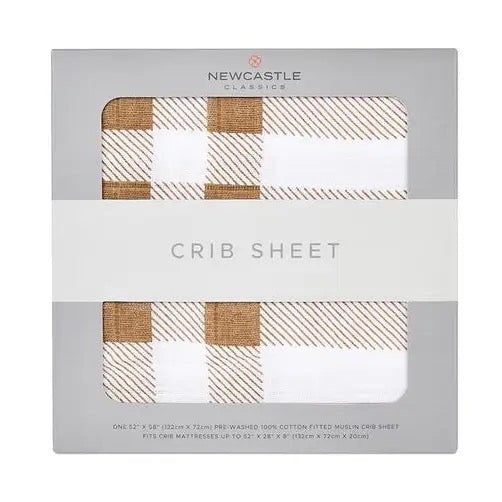 Plaid Cotton Crib Sheet