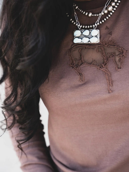 2Fly Buck Out Cut Out L/S Top *Mocha
