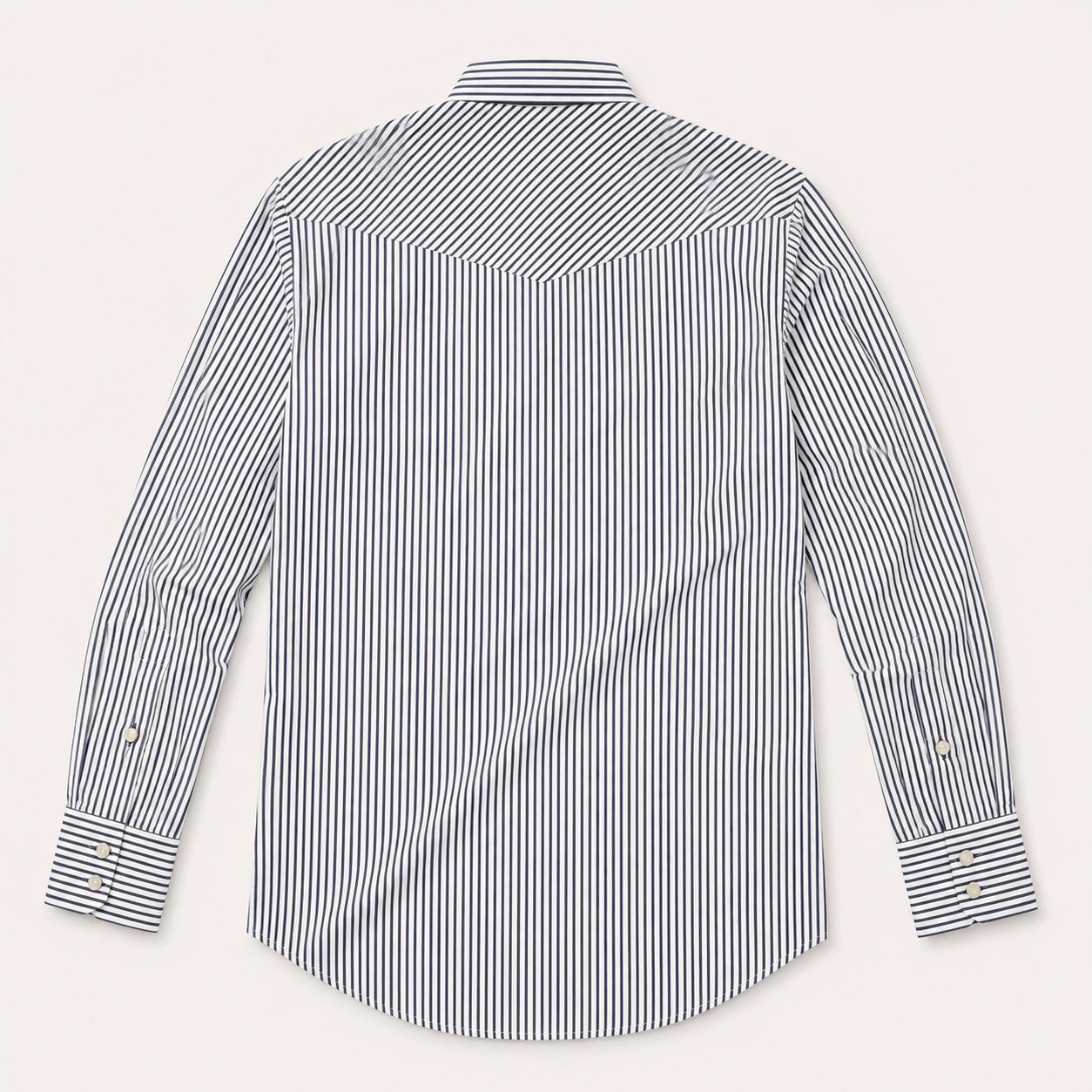 Men’S Navy White Pin Stripe Long Sleeve Cowboy Western Snap Shirt
