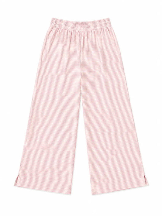 Pale Pink Striped Loungewear Pants