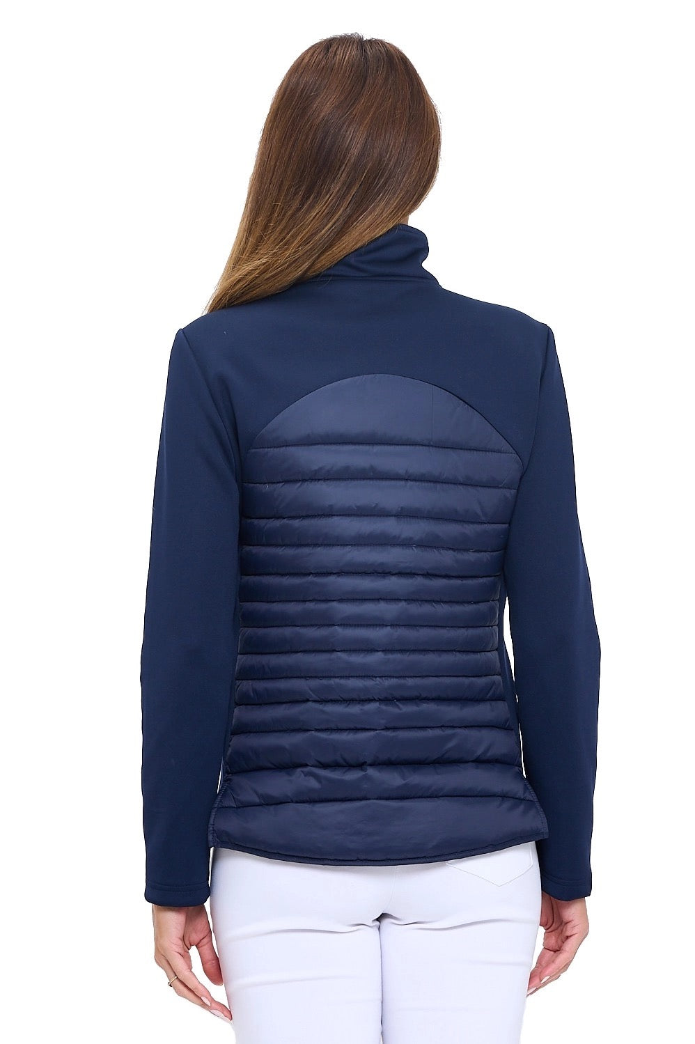 The Aryeh Lucia Navy Puffer Quilted Zip-Up Jacket