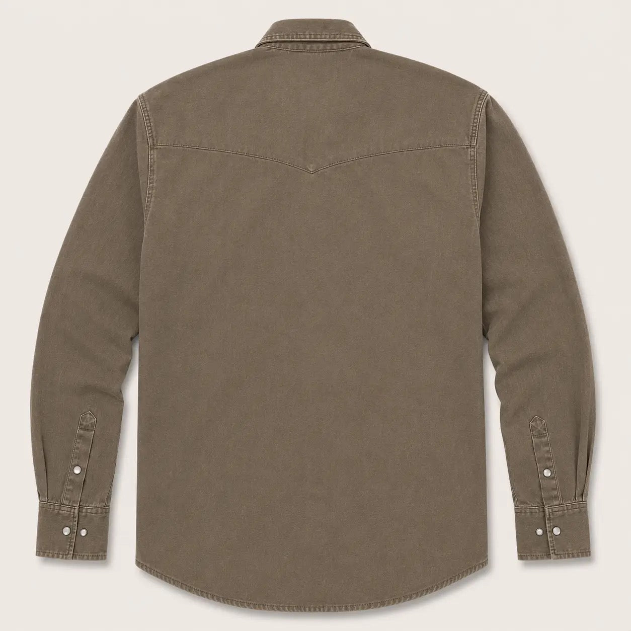 Men’S Long Sleeve Olive Cowboy Western Yoke Shirt