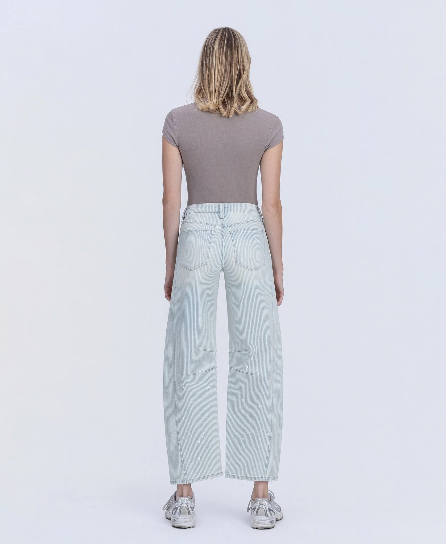 Stripe - High Rise Paint Splash Tinted Barrel Jeans