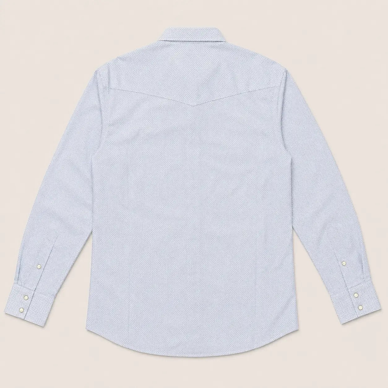 Men's Light Blue Micro Check Long Sleeve Cowboy Western Shirt