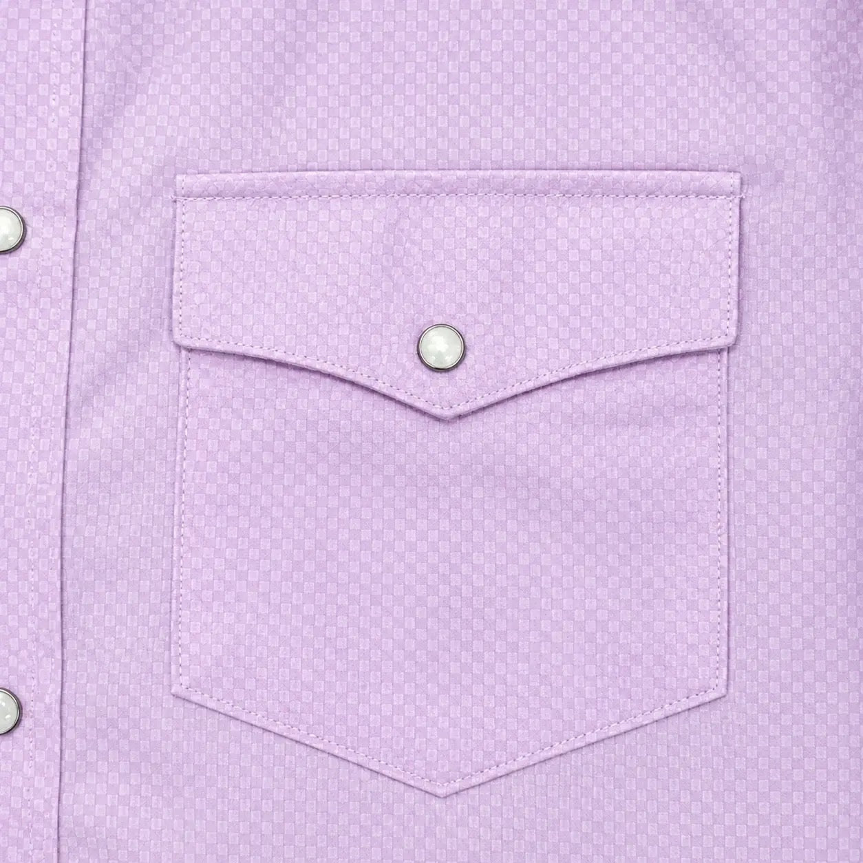 Men's Lavender Micro Check Long Sleeve Cowboy Western Shirt