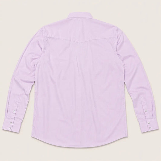 Men's Lavender Micro Check Long Sleeve Cowboy Western Shirt
