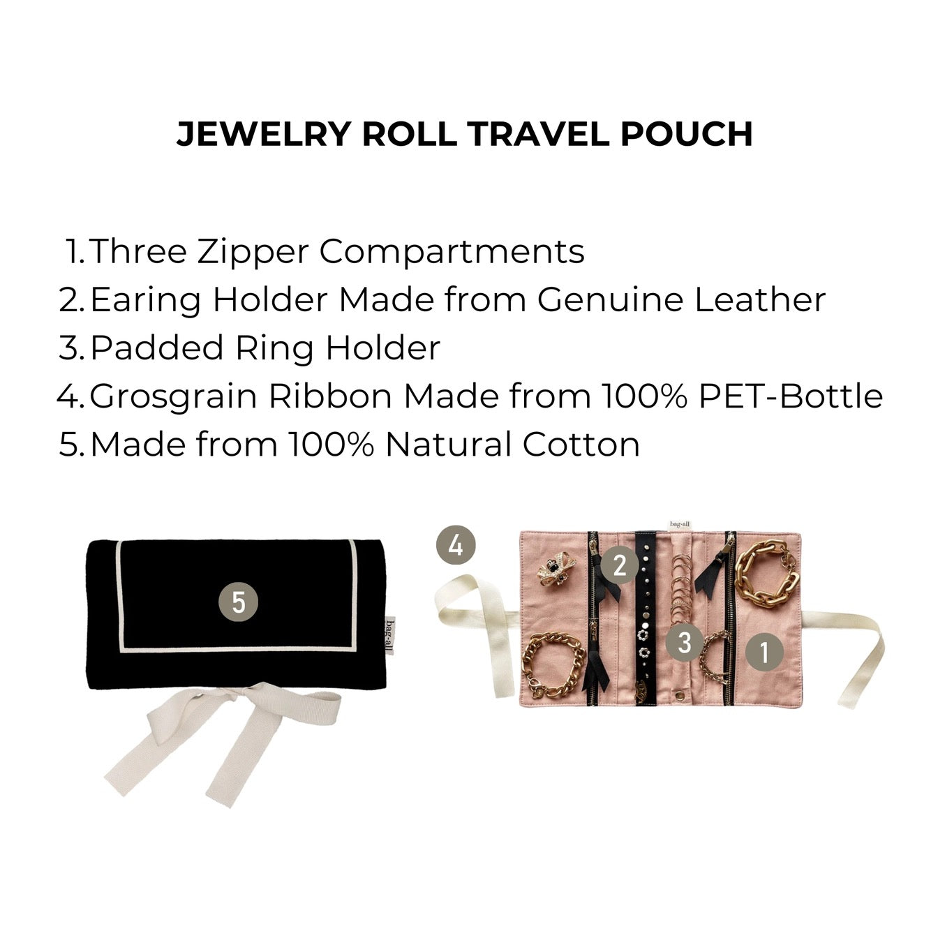 Couture Jewelry Roll, Medium – Black